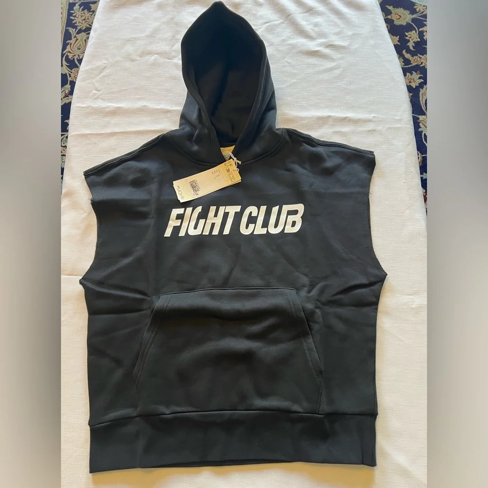 FIGHT CLUB Sleeveless MUSCLE HOODIES Licensed NEW WITH TAG, S, M, XL NWT - Picture 2 of 13